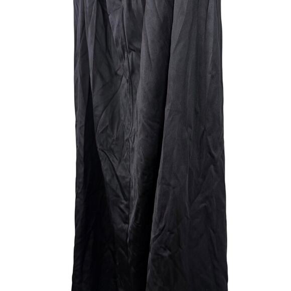 Adonna Womens Black Maxi High Slit Elastic Waist Half Slip Skirt Satin sz 1X - Picture 9 of 16